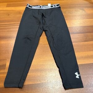 Under Armour Fitted ColdGear Blk Compression Leggings Youth L Baselayer Stretch